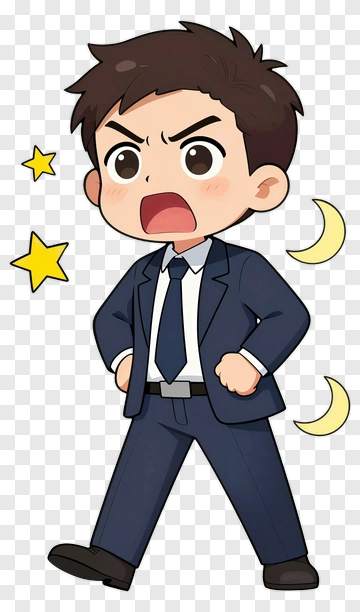 Angry Cartoon Businessman PNG
