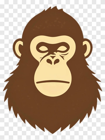 Cartoon Gorilla Face PNG