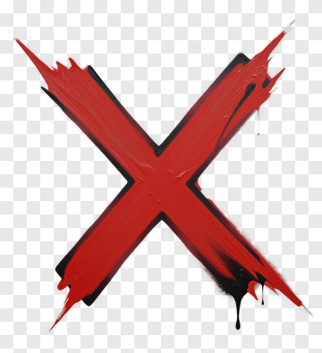 Red Painted Cross Mark PNG