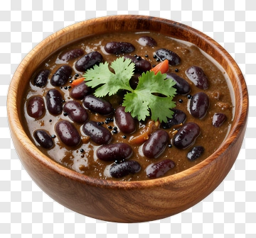 Bowl Of Black Bean Soup With Cilantro PNG