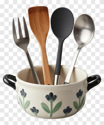 Kitchen Utensil Holder With Cooking Tools PNG