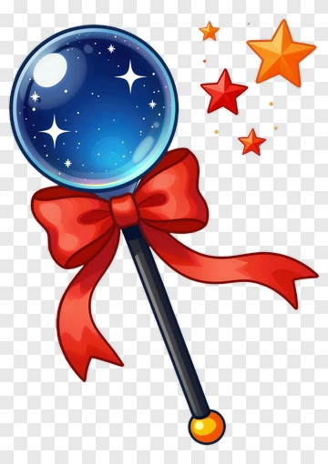 Cartoon Magic Wand With Stars PNG