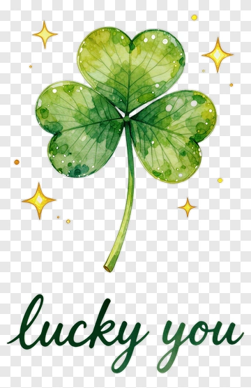 Lucky Clover With Lucky You Text PNG