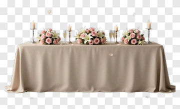 Elegant Table Arrangement With Flowers And Candles PNG