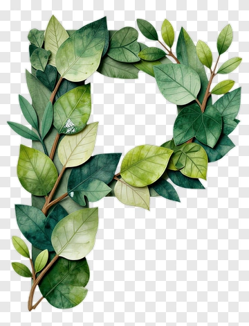 Leafy Letter P PNG