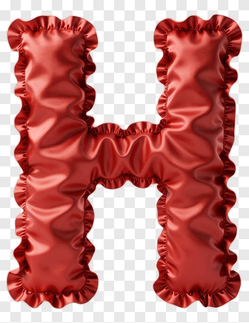 Red Decorative Letter H PNG
