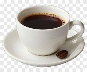 Coffee Cup With Saucer And Coffee Bean PNG