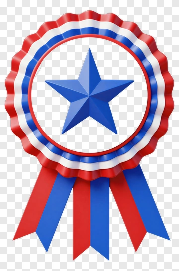 Blue Star Award Ribbon PNG