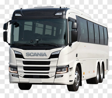 White Scania Bus PNG