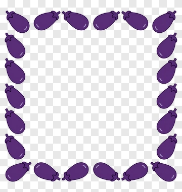 Purple Eggplant Border PNG