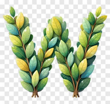 Leafy Letter W PNG