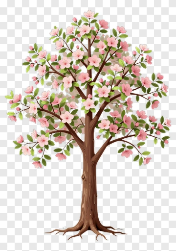 Colorful Flowering Tree PNG