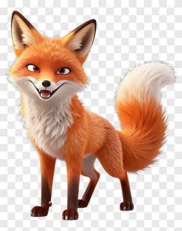 3D Cartoon Fox PNG