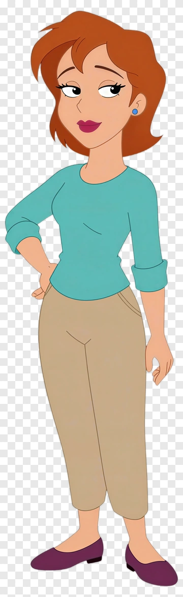 Cartoon Woman Standing With Hands On Hips PNG
