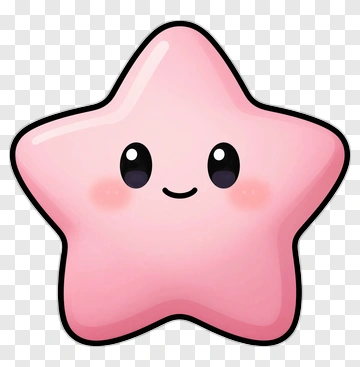 Cute Pink Star Character PNG