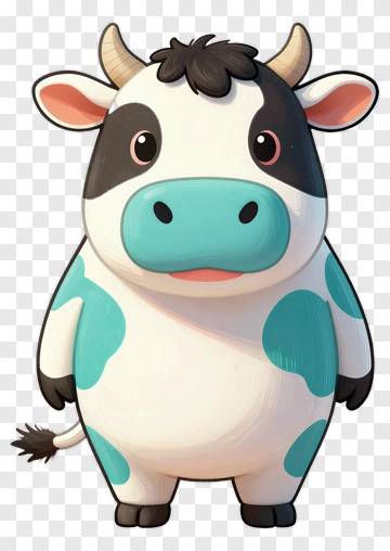 Cartoon Cow Character PNG