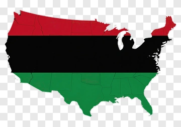 Map Of The United States In Pan-African Colors PNG