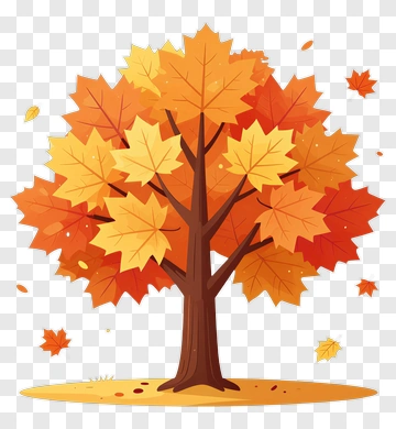 Colorful Tree With Autumn Leaves PNG