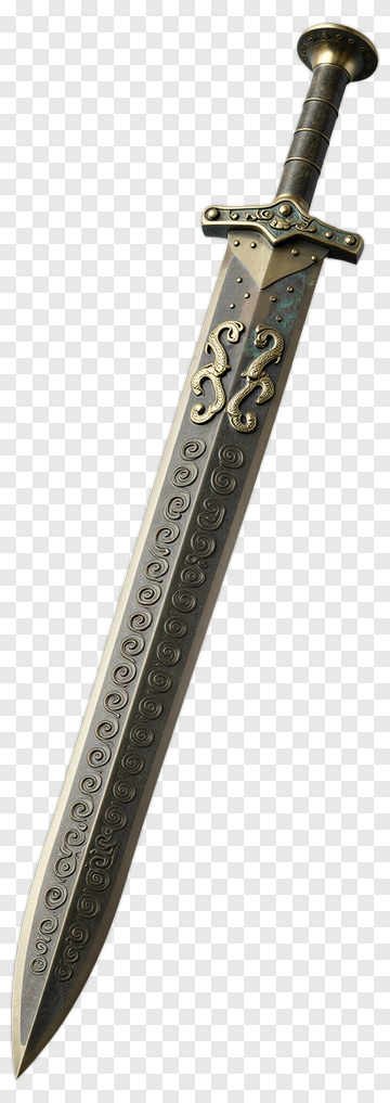 Decorative Sword With Intricate Design PNG