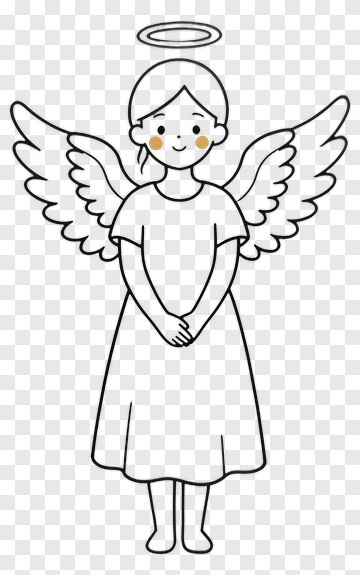 Cartoon Angel Girl With Wings PNG