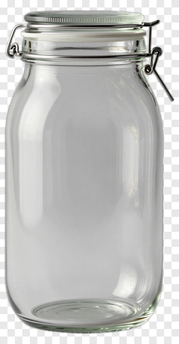 Glass Jar With Metal Lid PNG