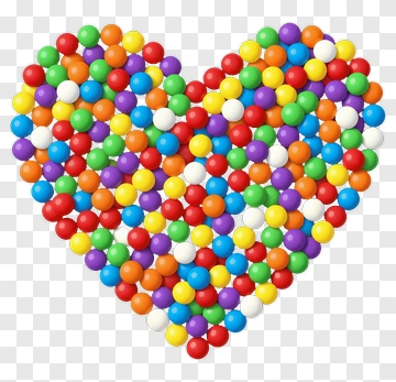 Colorful Heart Made Of Balls PNG