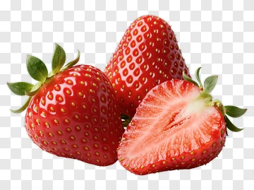 Fresh Strawberries With One Cut Open PNG