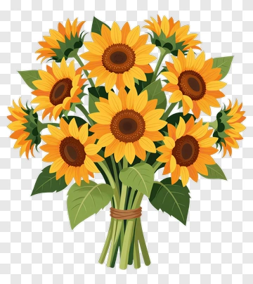 Bouquet Of Sunflowers PNG