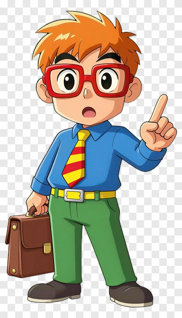 Cartoon Boy Holding A Briefcase PNG
