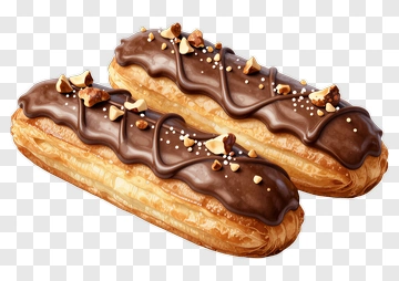 Chocolate Eclair With Nuts PNG