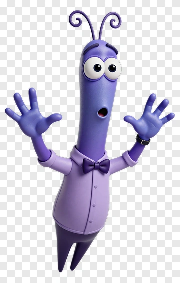 Purple Cartoon Character With Bow Tie PNG
