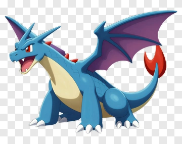 Dragon Pokémon With Blue Scales And Red Wings PNG