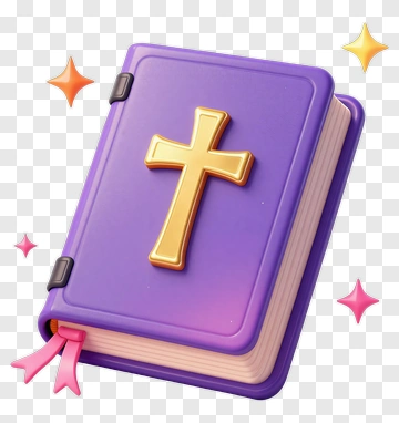 Purple Bible With Gold Cross PNG