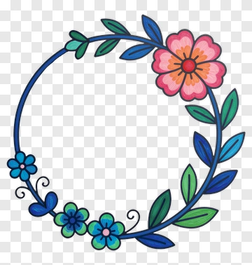 Colorful Floral Wreath PNG