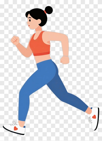 Cartoon Woman Running PNG