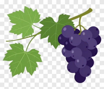 Bunch Of Grapes With Leaves PNG