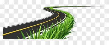 Curved Road With Grass PNG