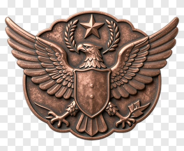 Bronze Eagle Emblem With Wings And Star PNG