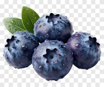 Fresh Blueberries With Leaves PNG