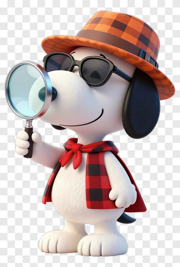 Cartoon Dog Holding A Magnifying Glass PNG