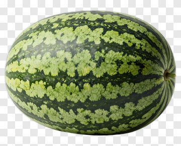 Watermelon With Unique Green Pattern PNG