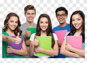 Happy Group Of Students Holding Notebooks PNG