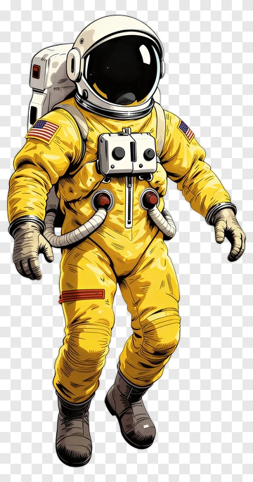 Astronaut In Yellow Space Suit PNG