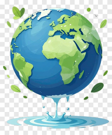 Earth With Water And Leaves PNG
