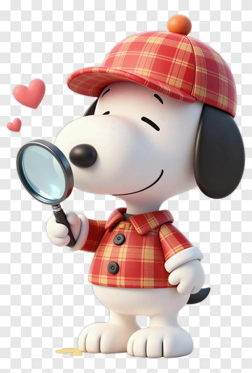 Cartoon Dog Holding A Magnifying Glass PNG