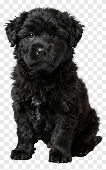 Black Puppy Sitting PNG