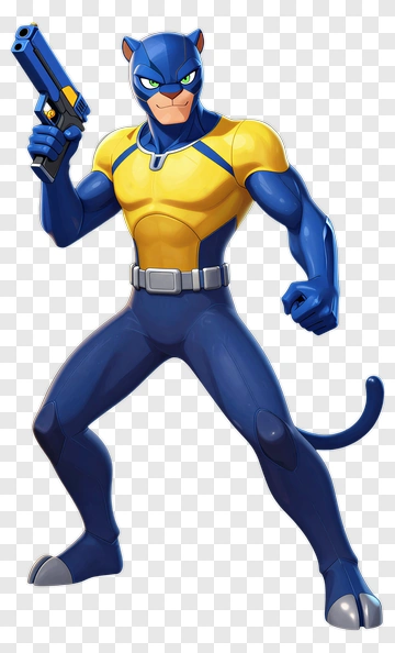 Cartoon Cat Character Holding A Gun PNG