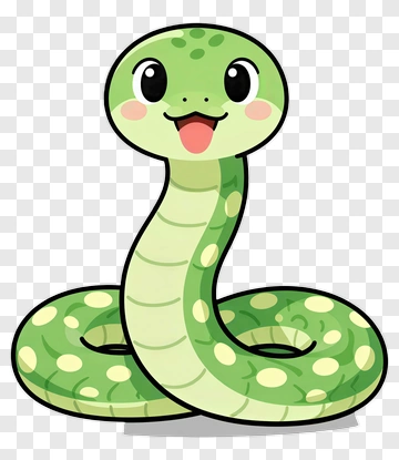 Cartoon Green Snake PNG