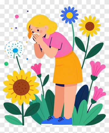 Girl Smelling A Flower In A Colorful Garden PNG