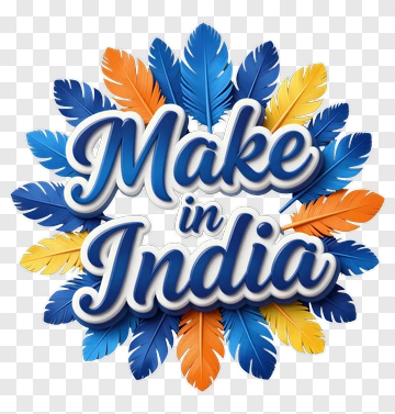 Make In India Logo With Colorful Feathers PNG